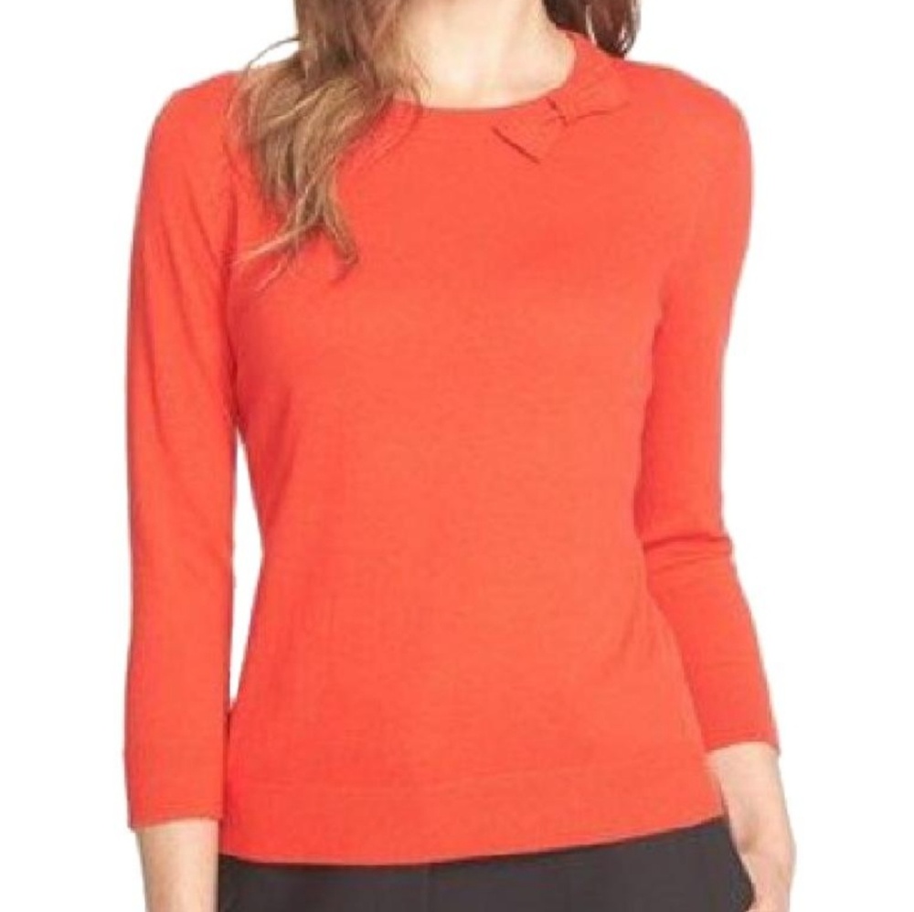 Kate Spade Bow Embellished 3/4 sleeve sweater L